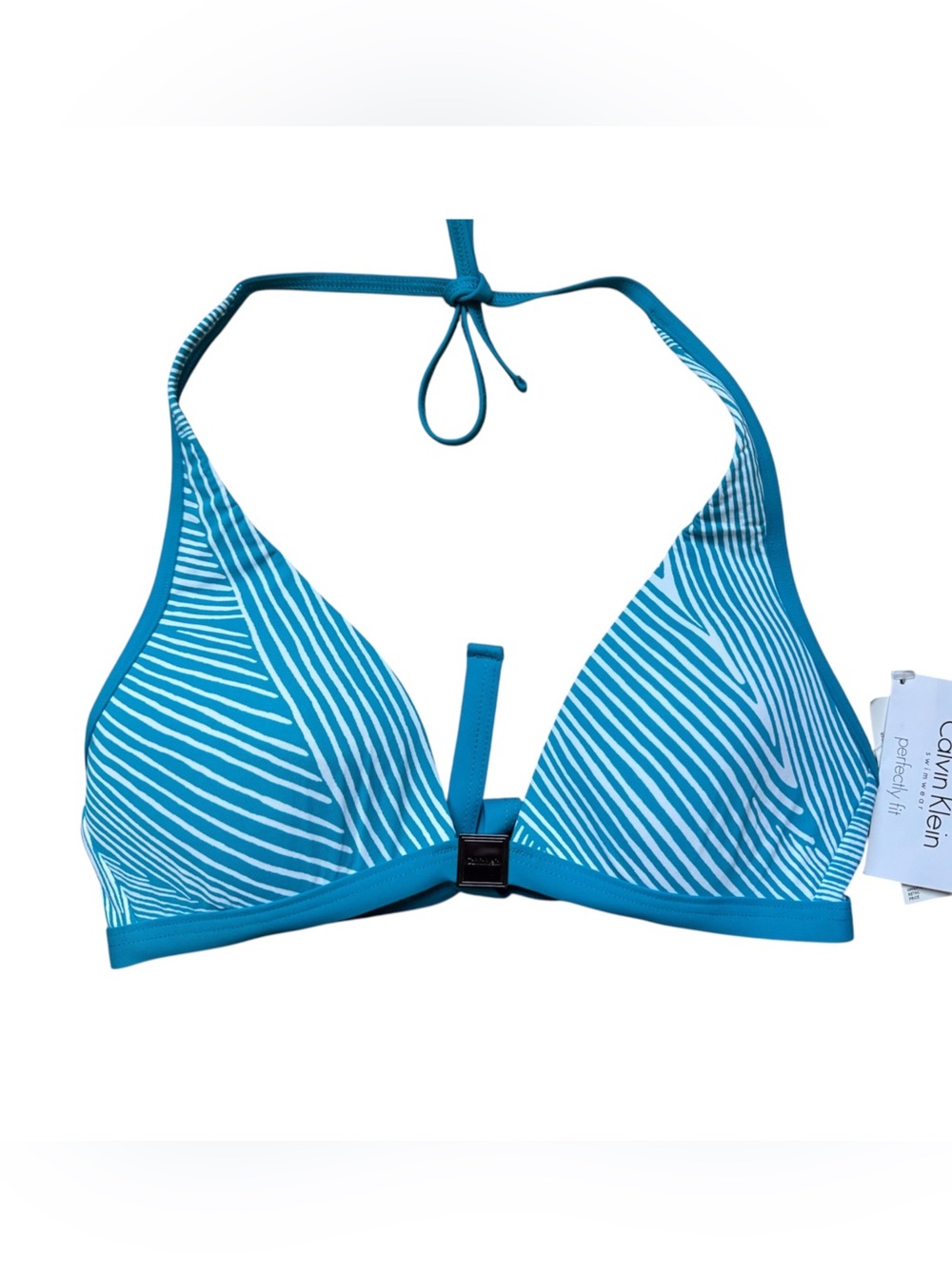 Calvin Klein Blue & White Bikini Top